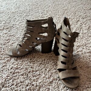 Indigo Tan Strappy Heeled Sandals